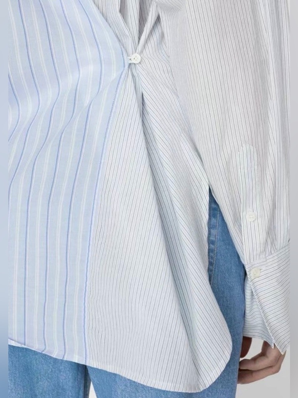 FRAME Le Mix Oversized Cotton Shirt - Picture 3 of 15